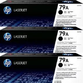 3 Pack HP 79A Toner Ink Cartridge Black Genuine CF279A BULK