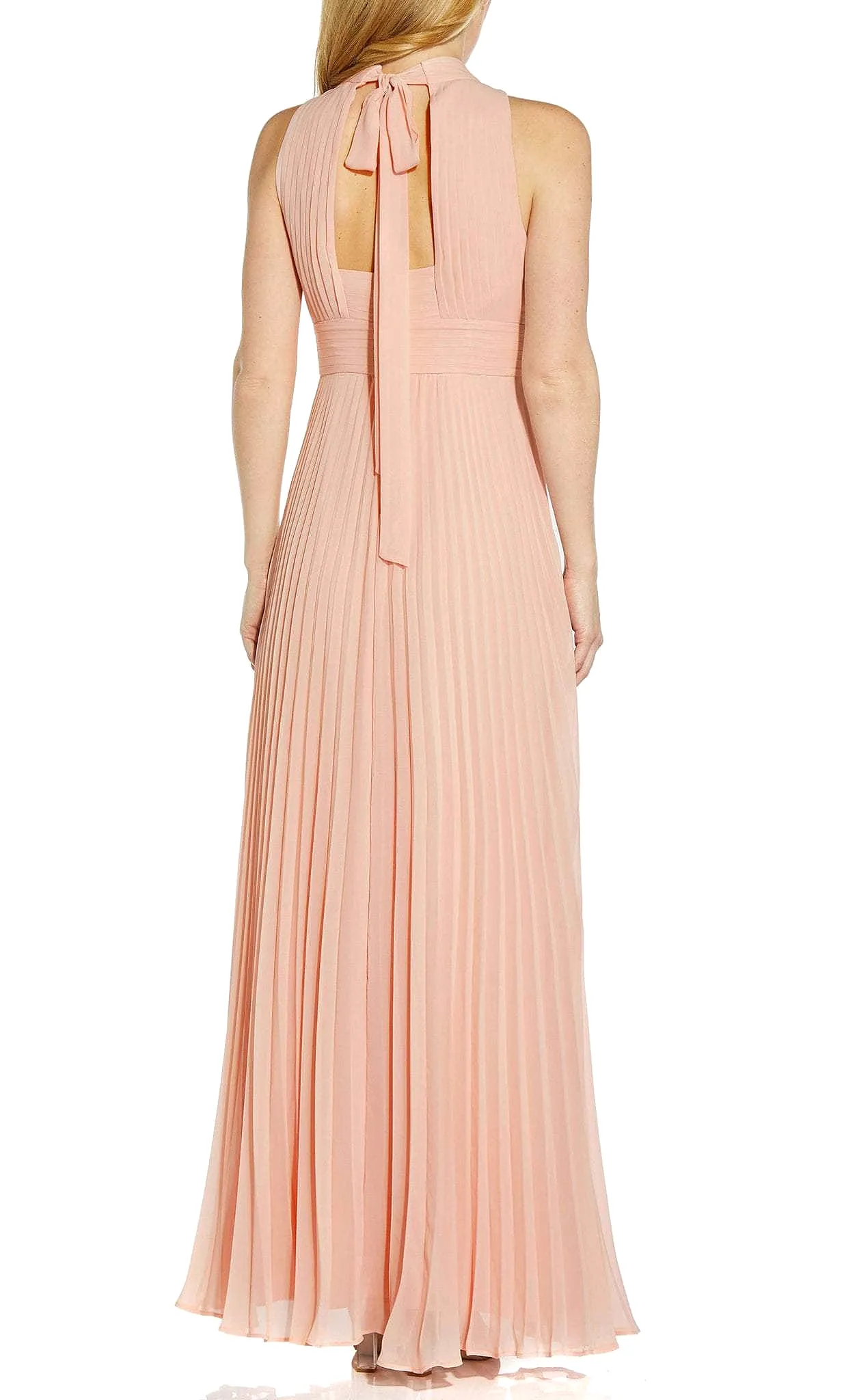 Adrianna Papell AP1E208859 - High Neck Pleated A-line Dress