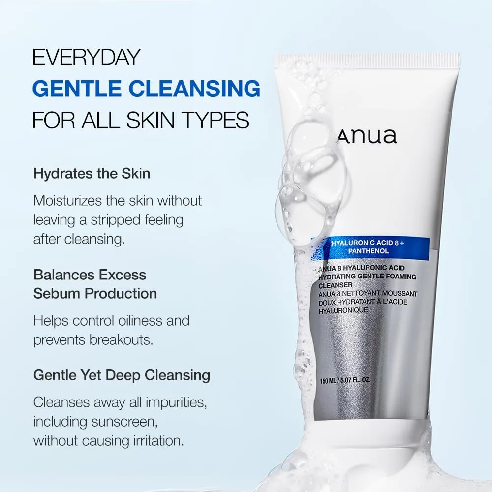 Anua 8 Hyaluronic Acid Hydrating Gentle Foaming Cleanser - 150ML