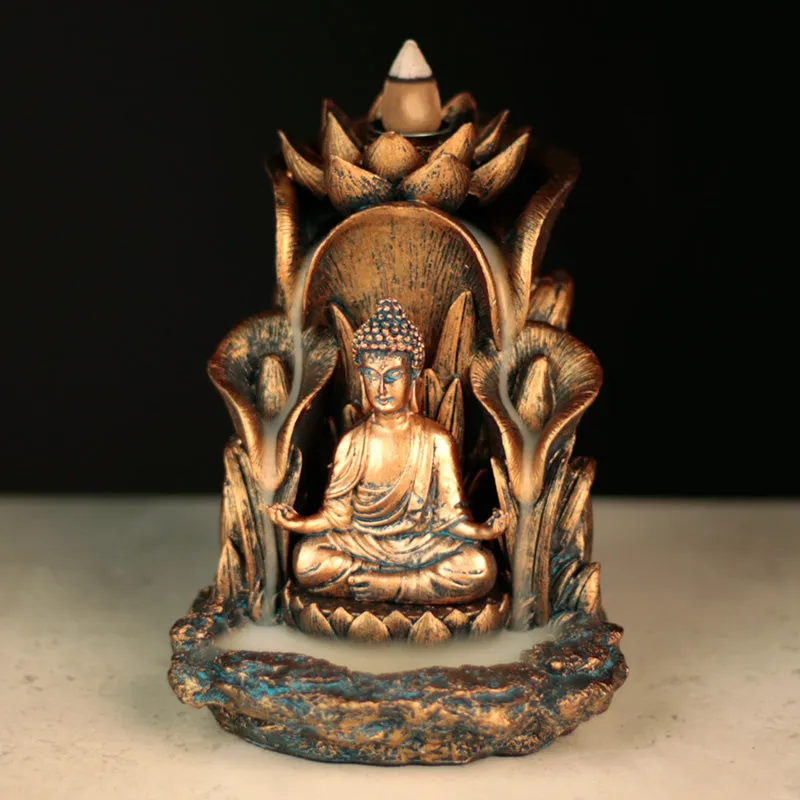 Backflow Incense Burner - Lotus Thai Buddha BACK03