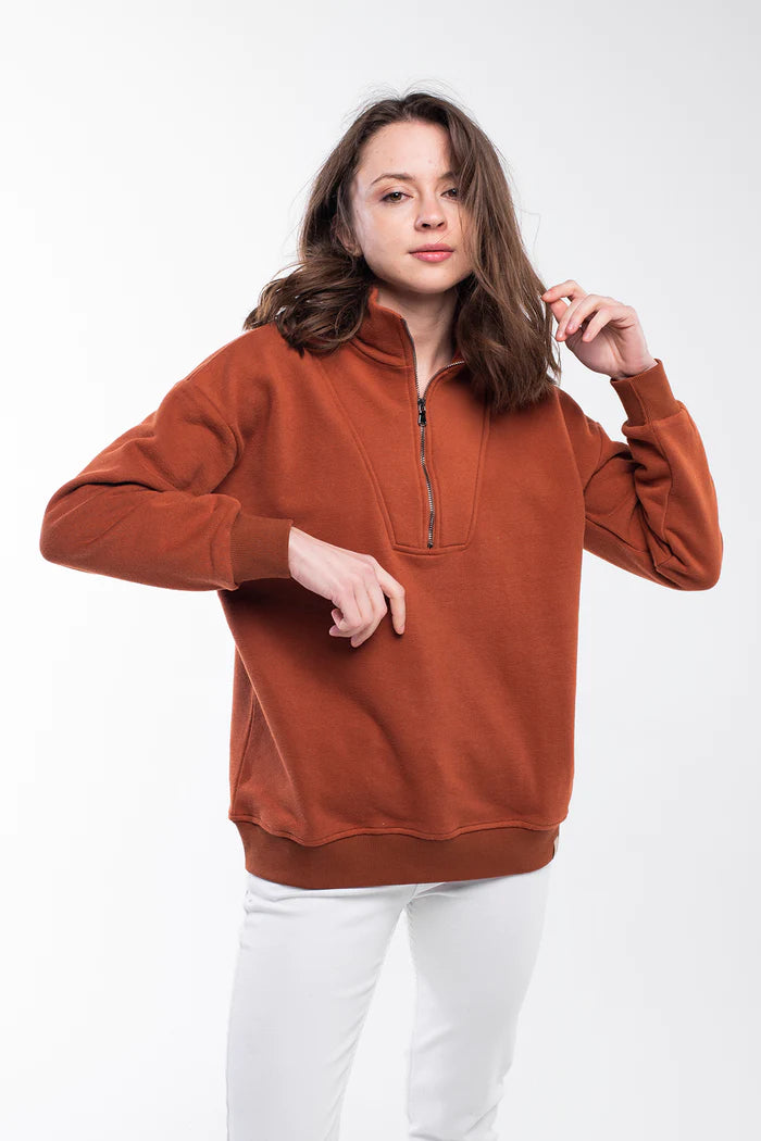 Bee And Alpaca Zipped Neck Sweatshirt