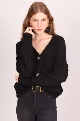 Black Button Cardigan