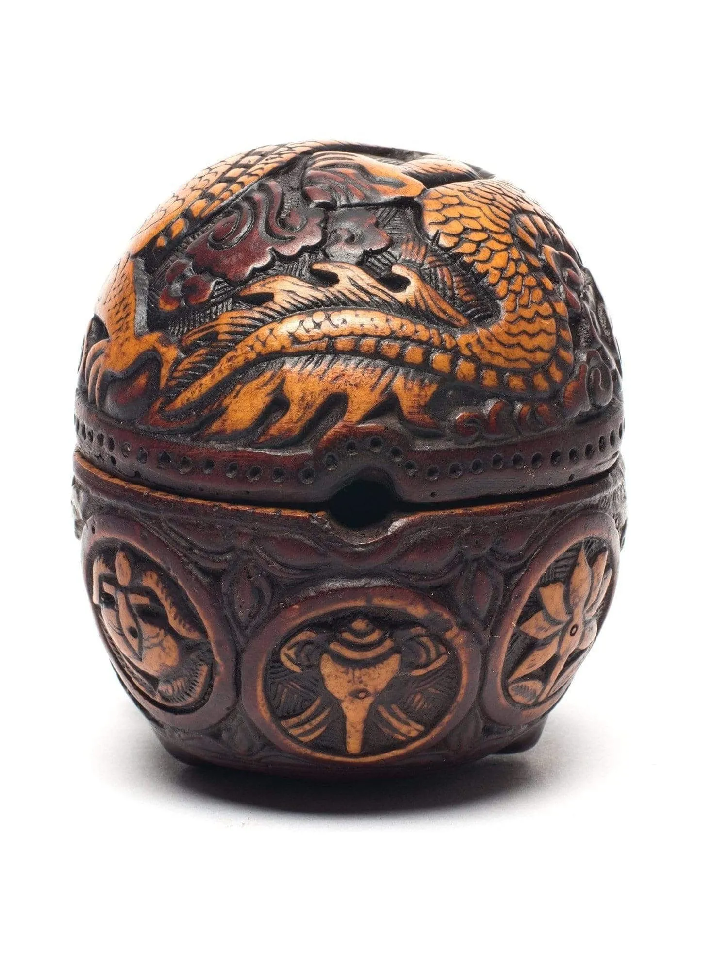 Carved Resin Skull Incense Burner