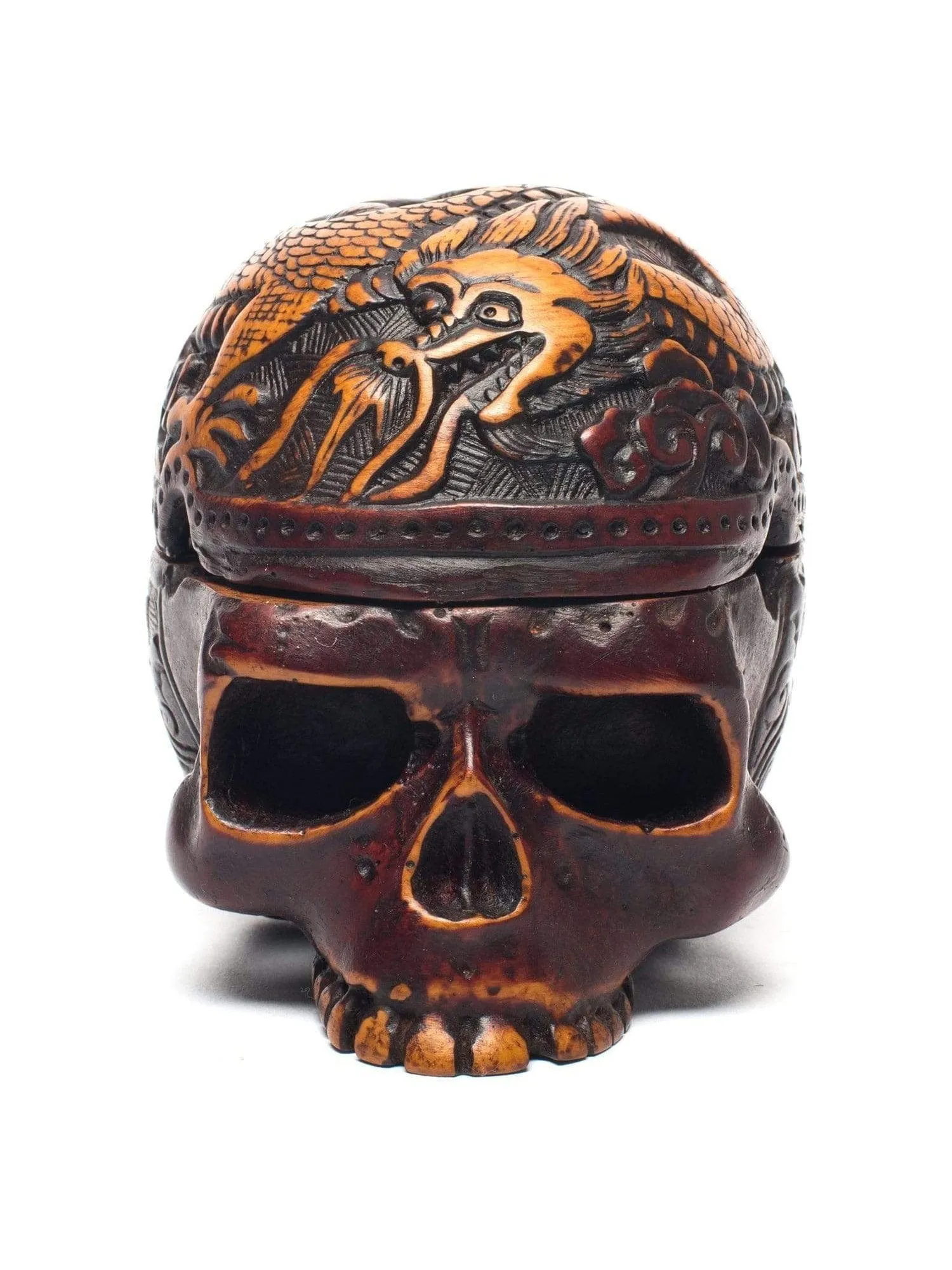 Carved Resin Skull Incense Burner