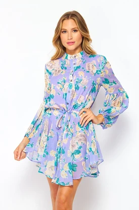 Cici Long Sleeve Oliphant Mini Dress (Lavender)