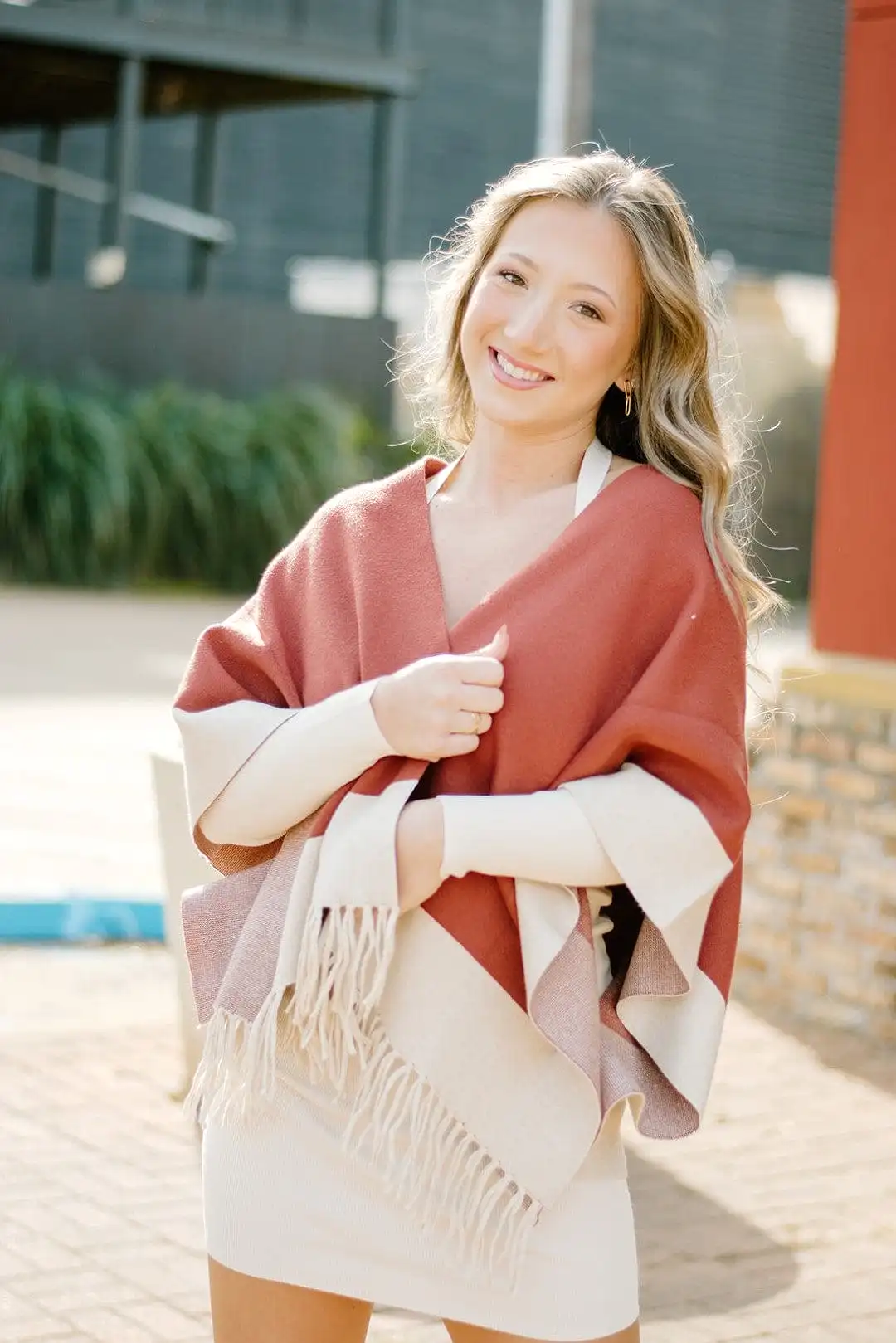 Cinnamon Oversized Poncho