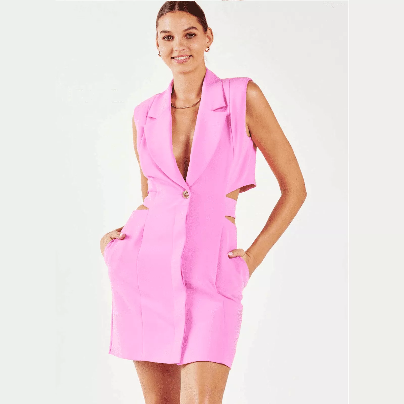 Current Air Blazer Cutout Mini Dress in Pink