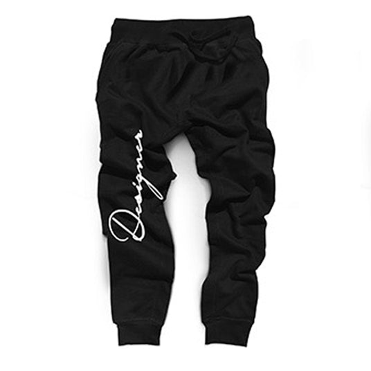 DESIGNER LOGO SWEATPANTS BLACK