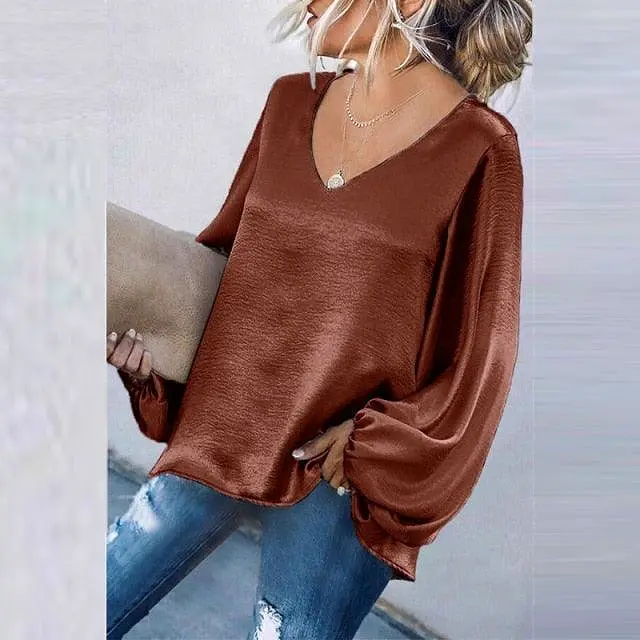 Elegant V-Neck Women Tops