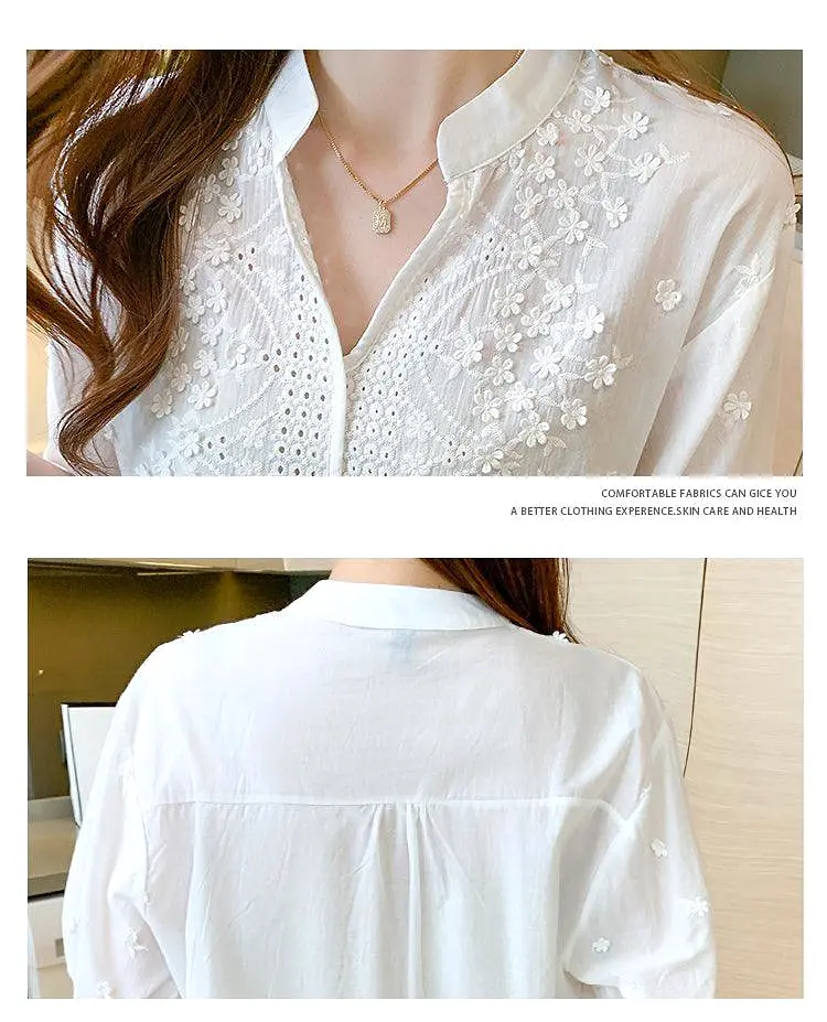 Embroidered White Blouse