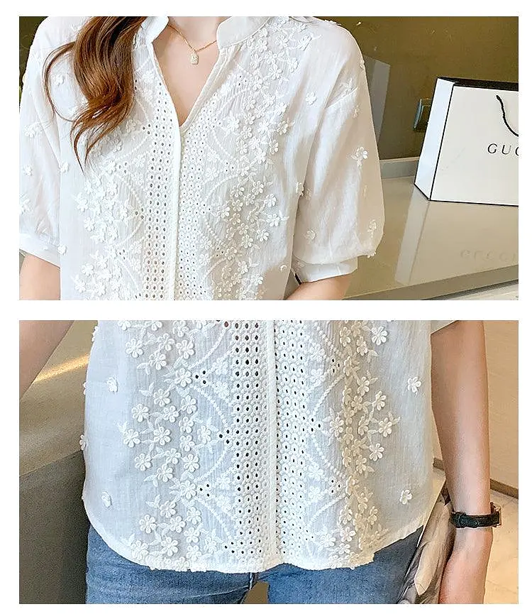 Embroidered White Blouse