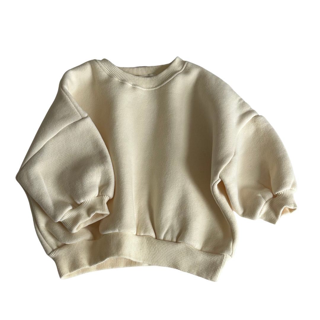 Fleeced Cotton Sweatshirt - Ivory