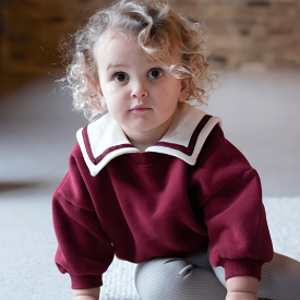 Fleeced Cotton Sweatshirt - Maroon