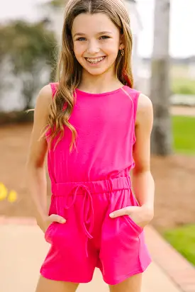 Girls: No Comparison Fuchsia Pink Romper