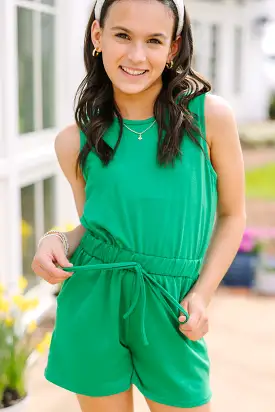 Girls: No Comparison Kelly Green Romper