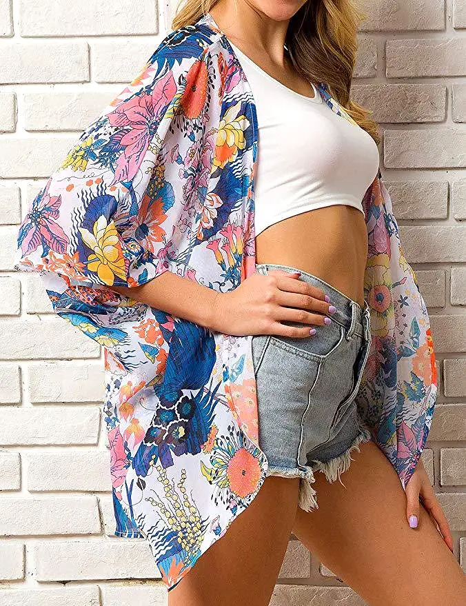 Haute Edition Women's Lightweight Summer Kimono Cover Up Cardigans