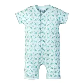 Henley Romper - Aqua Turtles