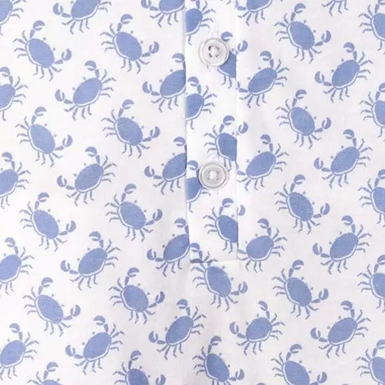 Henley Romper - Blue Crabs