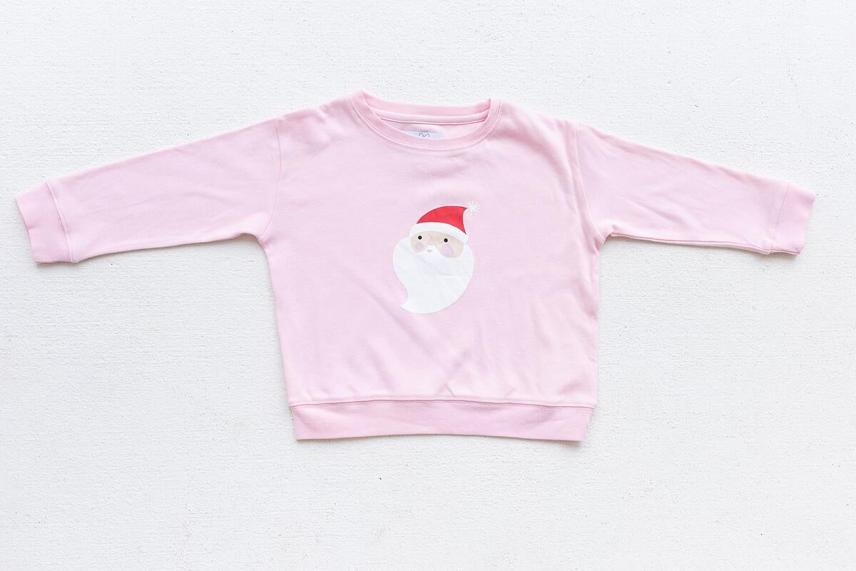 Little Paper Boat - Pink Santa Sweatshirt