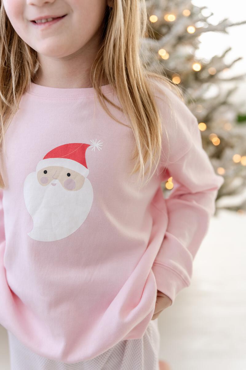 Little Paper Boat - Pink Santa Sweatshirt