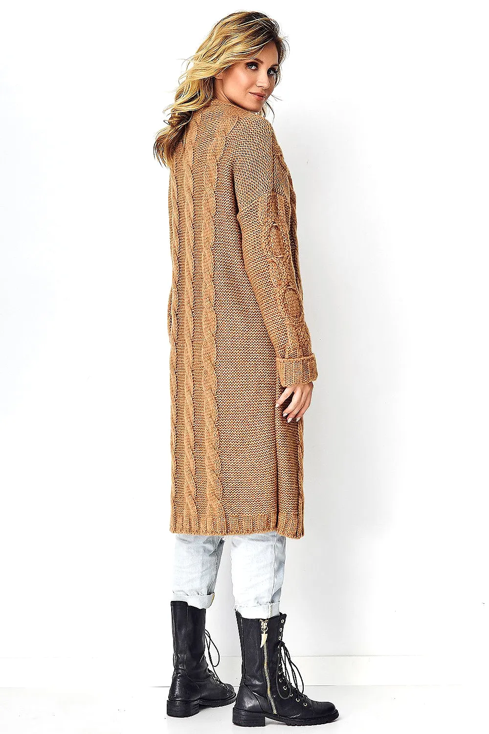 Long Coat Cardigan Brown