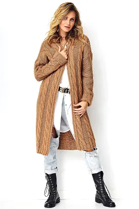 Long Coat Cardigan Brown