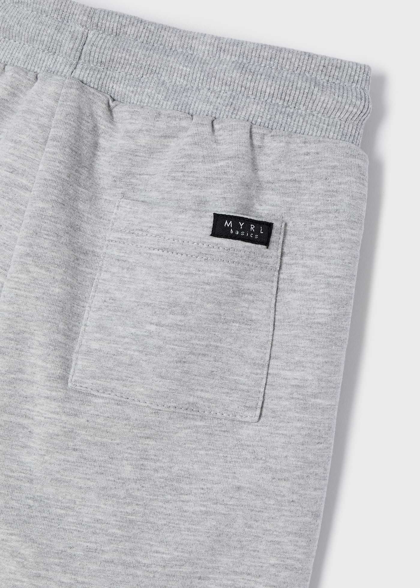 Mayoral Mini Basic Cuffed Fleece Sweatpants _Cement 742-66