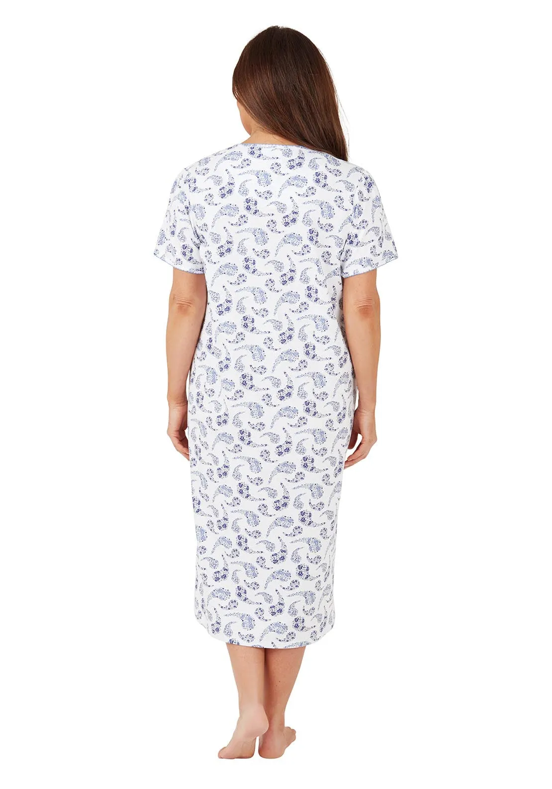 Paisley 100% Cotton Nightdress - Blue