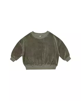 Quincy Mae - Forest Velour Relaxed Sweatshirt