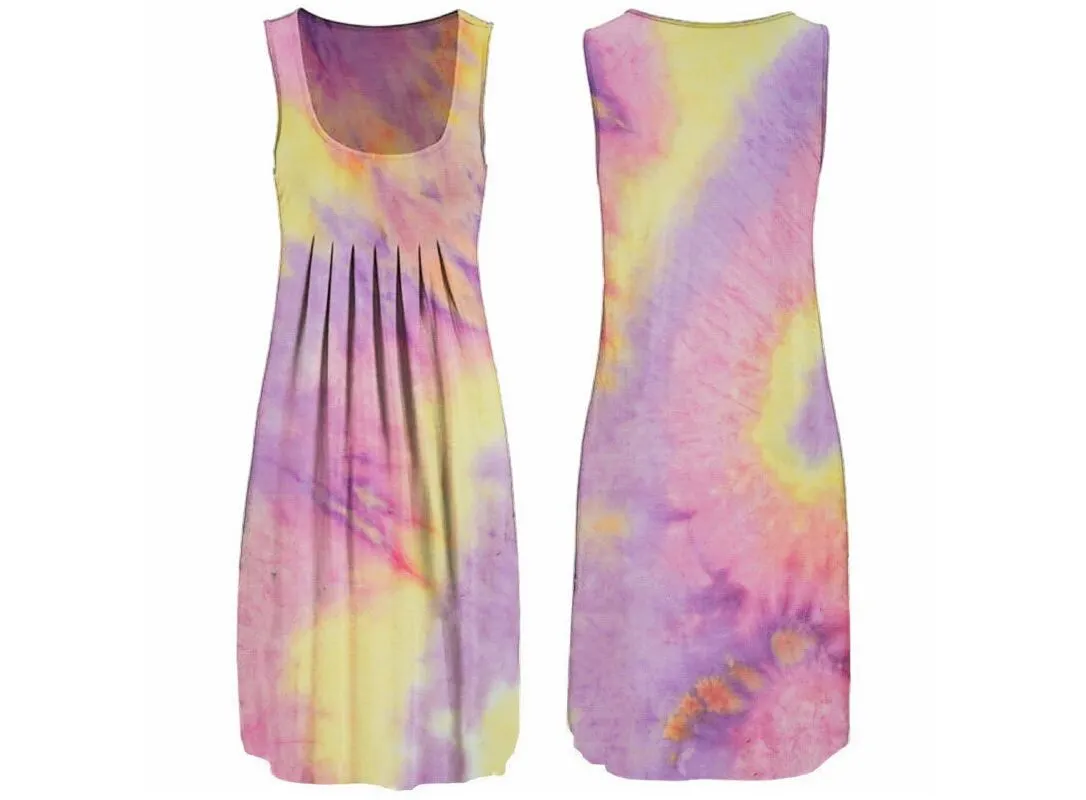 Sexy sleeveless woman dress tie dye print O neck summer dresses for women female loose casual dresses plus size clothing|Dresses