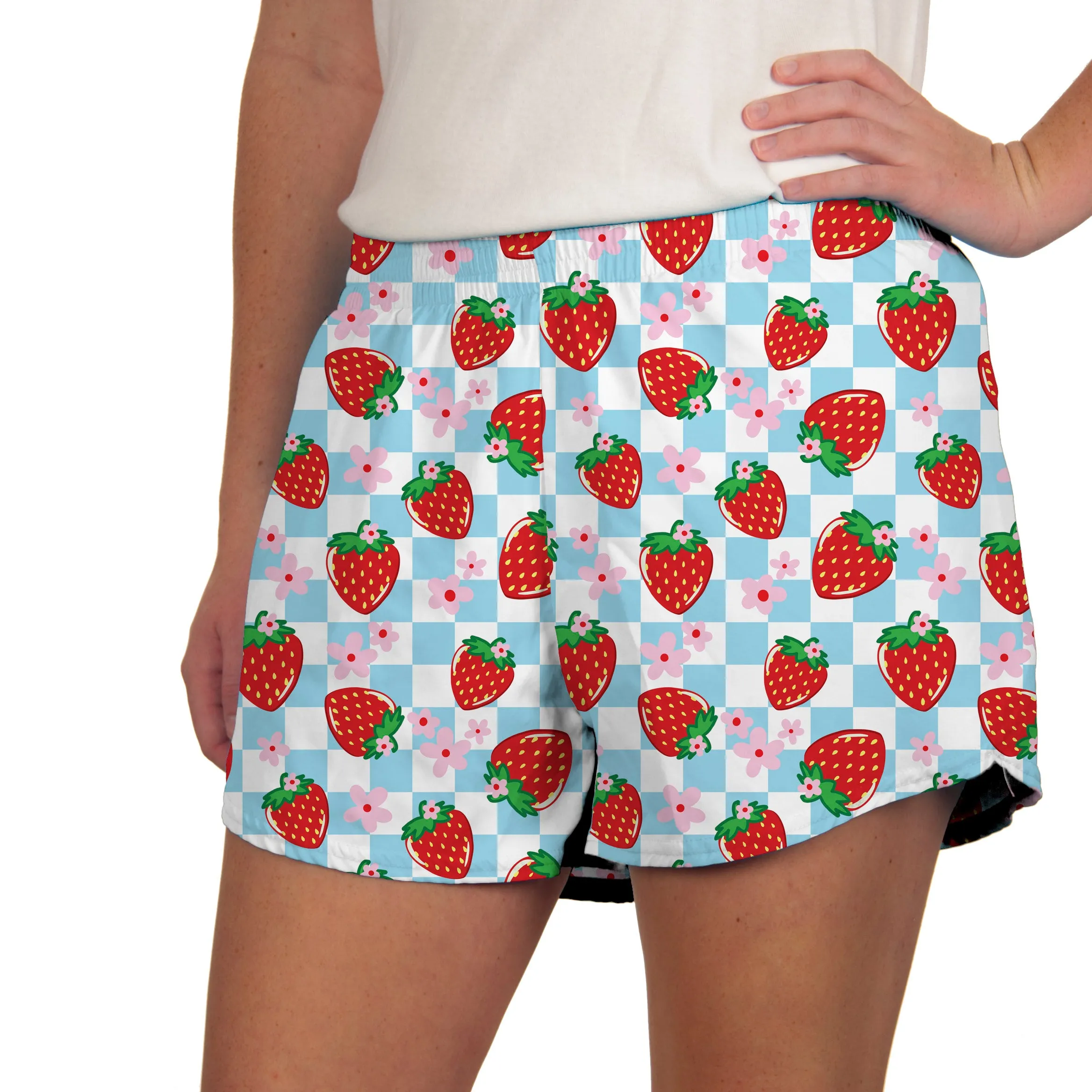 Steph Athletic Shorts - Strawberries