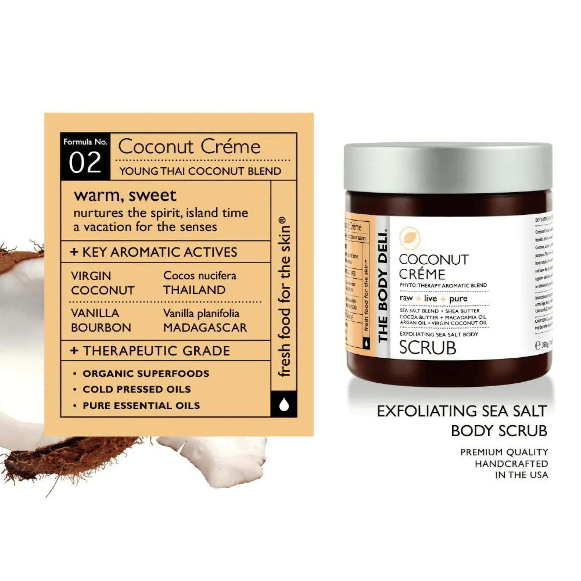 THE BODY DELI Exfoliating Sea Salt Body Scrub in Coconut Créme