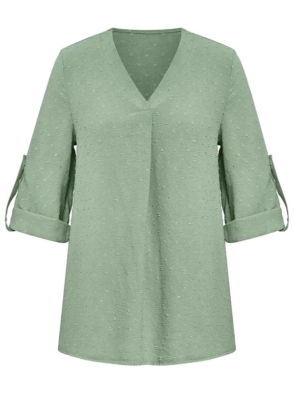 V-Neck Three-Quarter Sleeve Top