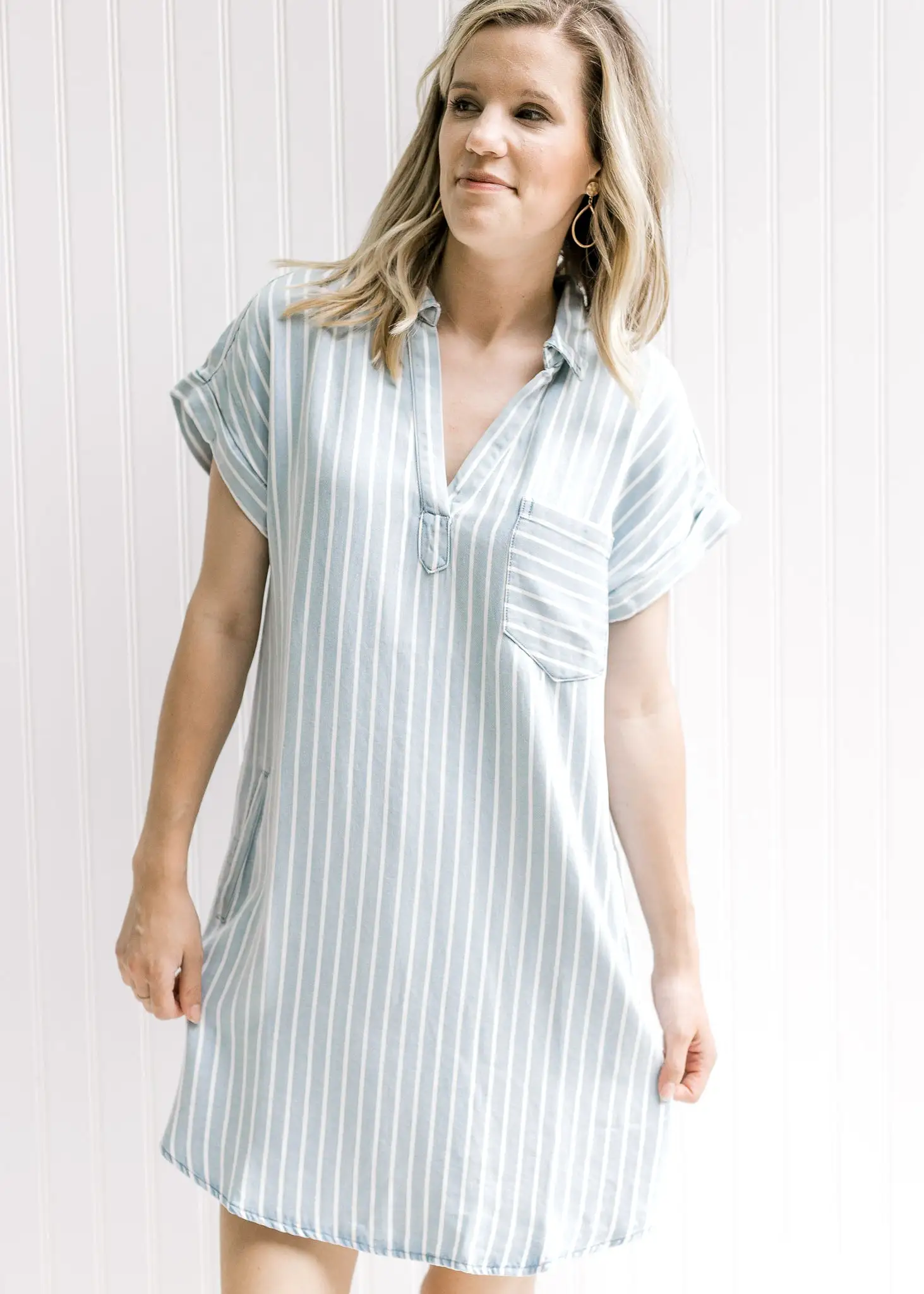 X Chill Blue Stripe Dress